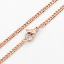 Halsband N°14 i rostfritt stål 50 cm (22') Roséguld
