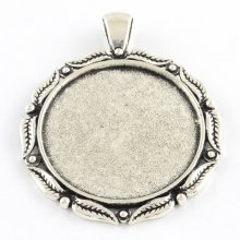 2 x 30mm silver cabochon hållare, cabochon hängare 11AS