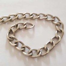 1 meter platt silverkedja N°02 18 x 12 mm