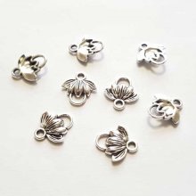 Flower Charm Metal N°120 x 10 stycken Silver