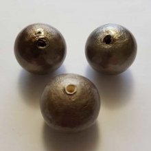 Rund pärla Papier Maché GT 30mm Taupe