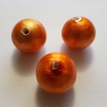 Rund pärla Papier Maché GT 24mm Orange