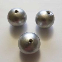 Rund pärla Papier Maché GT 30mm Silver