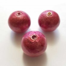 Rund pärla Papier Maché GT 30mm Rosa 02