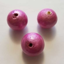 Rund pärla Papier Maché GT 30mm Fushia