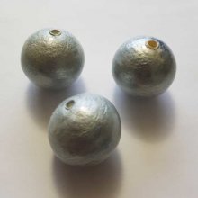 Rund pärla Paper Mache GT 30mm Grå Blå