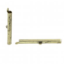 2 spännen slutkapslar kopparrör antik brons 40x6mm-72433 
