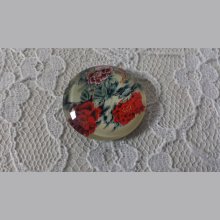glas cabochon rund 20mm blomma 01-026 