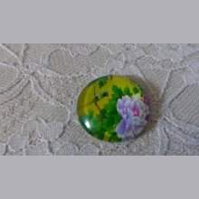 glas cabochon rund 25mm blomma 01-044 