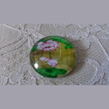 glas cabochon rund 25mm blomma 01-043 