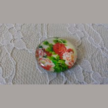 glas cabochon rund 25mm blomma 01-040 