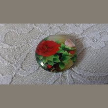 glas cabochon rund 25mm blomma 01-033 