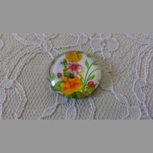 glas cabochon rund 25mm blomma 01-028 