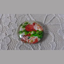 glas cabochon rund 25mm blomma 01-021 