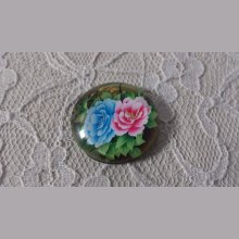 glas cabochon rund 25mm blomma 01-016 