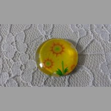 glas cabochon rund 25mm blomma 01-012 