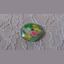 glas cabochon rund 25mm blomma 01-007 