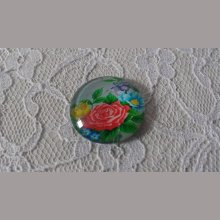 glas cabochon rund 25mm blomma 01-005 