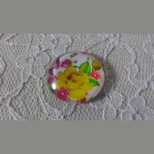 glas cabochon rund 25mm blomma 01-002 