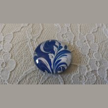 glas cabochon rund 25mm blomma 042 