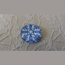 glas cabochon rund 25mm blomma 040 