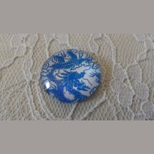 glas cabochon rund 25mm blomma 038 