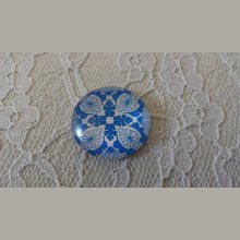 glas cabochon rund 25mm blomma 034 