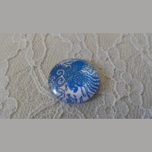 glas cabochon rund 25mm blomma 033 