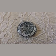 glas cabochon rund 25mm blomma 032 