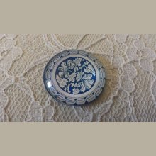 glas cabochon rund 25mm blomma 031 