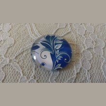 glas cabochon rund 25mm blomma 029 