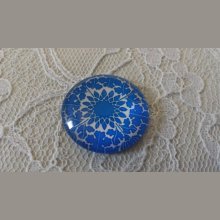 glas cabochon rund 25mm blomma 027 