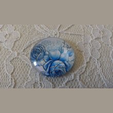 glas cabochon rund 25mm blomma 023 
