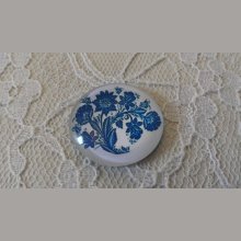 glas cabochon rund 25mm blomma 022 