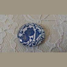 glas cabochon runda 25mm blomma 020 