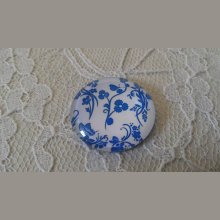 glas cabochon rund 25mm blomma 019 