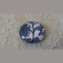 glas cabochon rund 25mm blomma 018 