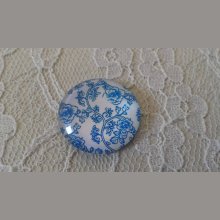glas cabochon rund 25mm blomma 014 