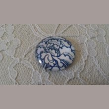 glas cabochon rund 25mm blomma 013 