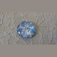 glas cabochon rund 25mm blomma 012 