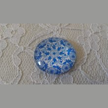glas cabochon rund 25mm blomma 006 