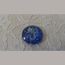 glas cabochon rund 25mm blomma 002 