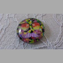 glas cabochon rund 25mm mustasch 040 