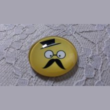 glas cabochon rund 25mm mustasch 016 
