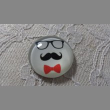 glas cabochon rund 25mm mustasch 014 