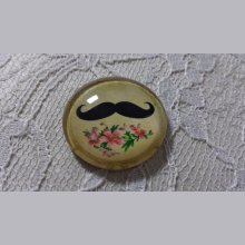 glas cabochon rund 25mm mustasch 011 