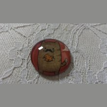 glas cabochon rund 25mm mustasch 009 