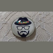 glas cabochon rund 25mm mustasch 006 