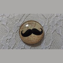 glas cabochon rund 25mm mustasch 005 