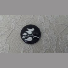 cabochon runt glas 25mm fåglar 013 